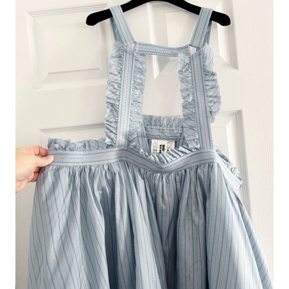 NWT Noir Kei Ninomiya Blue stripes pinafore dress, Size Large - Picture 6 of 13